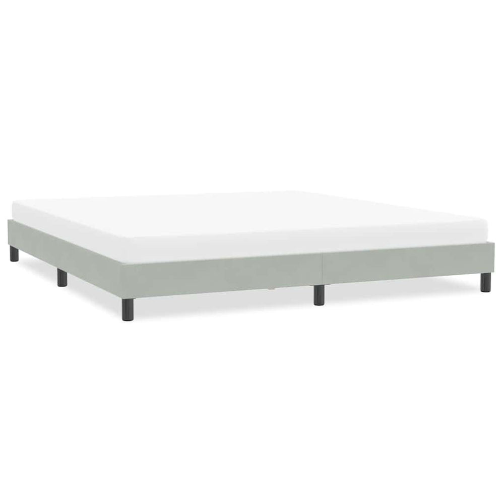 Bettgestell Samt Hellgrau 200x210 cm
