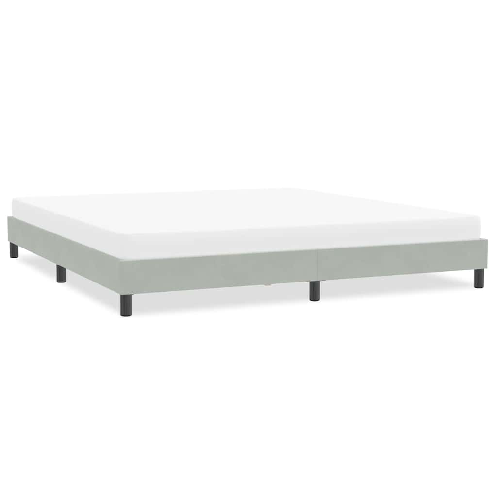 Bettgestell Samt Hellgrau 200x210 cm
