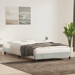 vidaXL Bed Frame without Mattress Light Grey 80x220 cm Velvet
