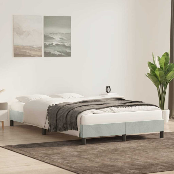 vidaXL Bed Frame without Mattress Light Grey 80x220 cm Velvet