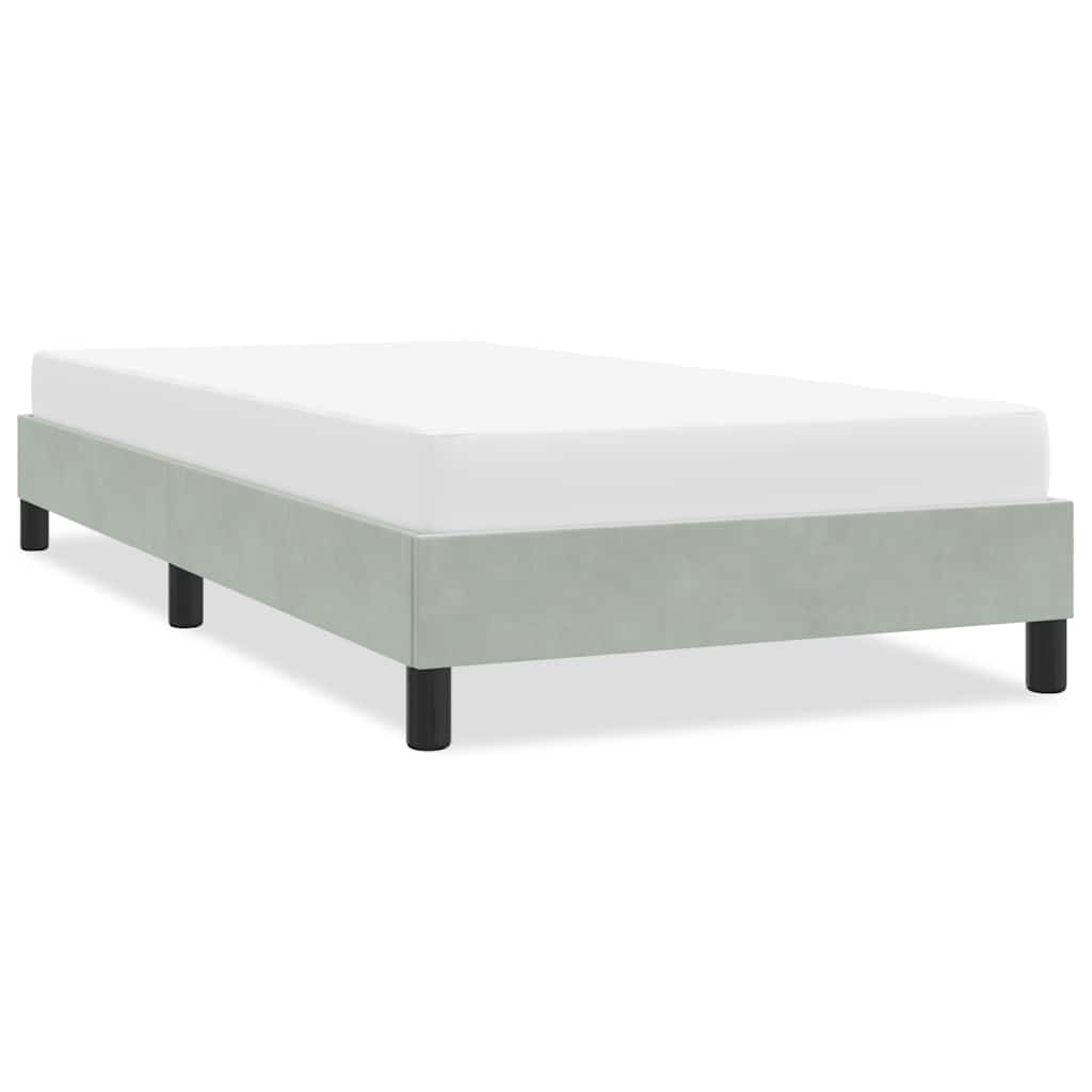 vidaXL Bed Frame without Mattress Light Grey 80x220 cm Velvet