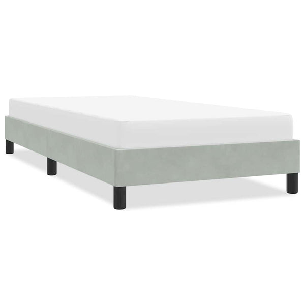 vidaXL Bed Frame without Mattress Light Grey 80x220 cm Velvet