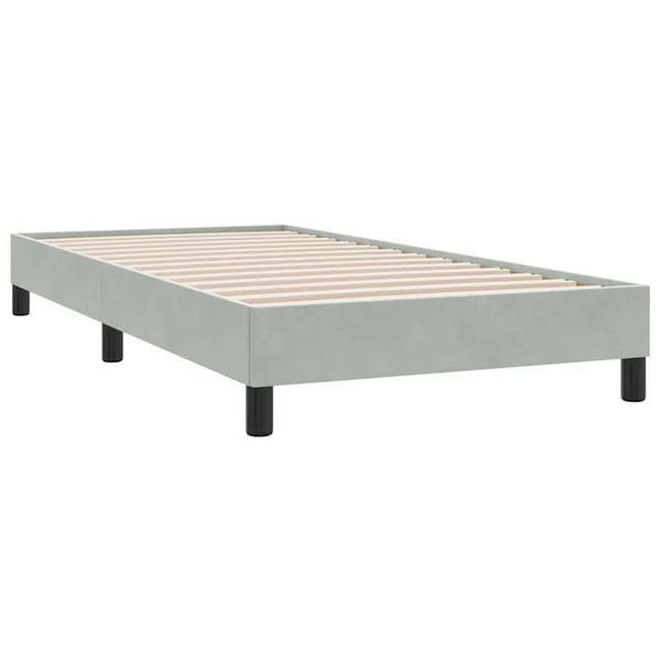 vidaXL Bed Frame without Mattress Light Grey 90x220 cm Velvet