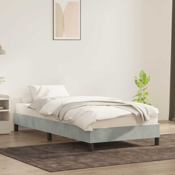 Bettgestell 100x220 cm Hellgrau Samt