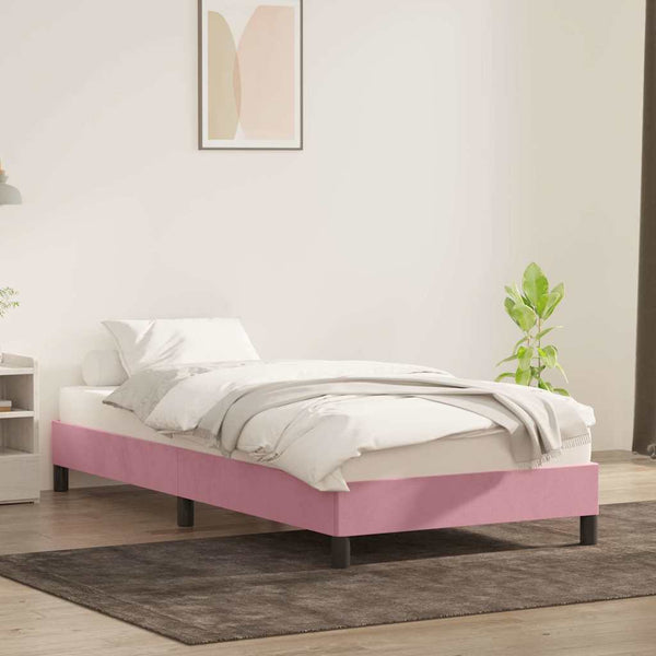 Rosa Samt Bettgestell 100x220 cm
