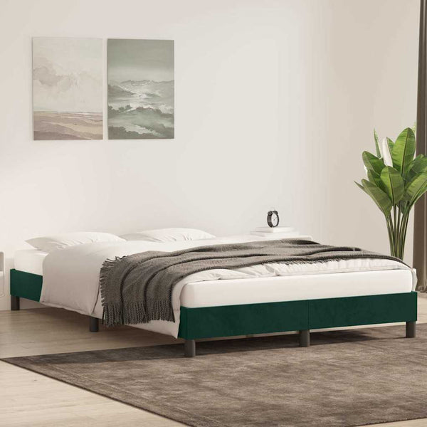 Bettgestell Dunkelgrün 140x220 cm Samt