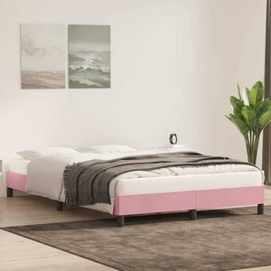 Rosa Samt Bettgestell 140x220 cm