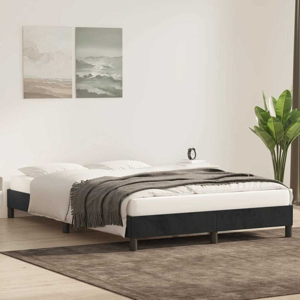 Bettgestell Schwarz Samt 160x220 cm
