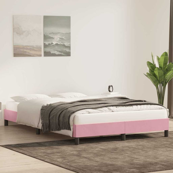 Rosa Samt Bettgestell 160x220 cm