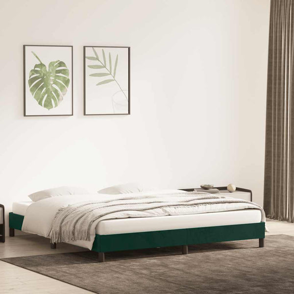 Bettgestell Dunkelgrün Samt 180x220 cm