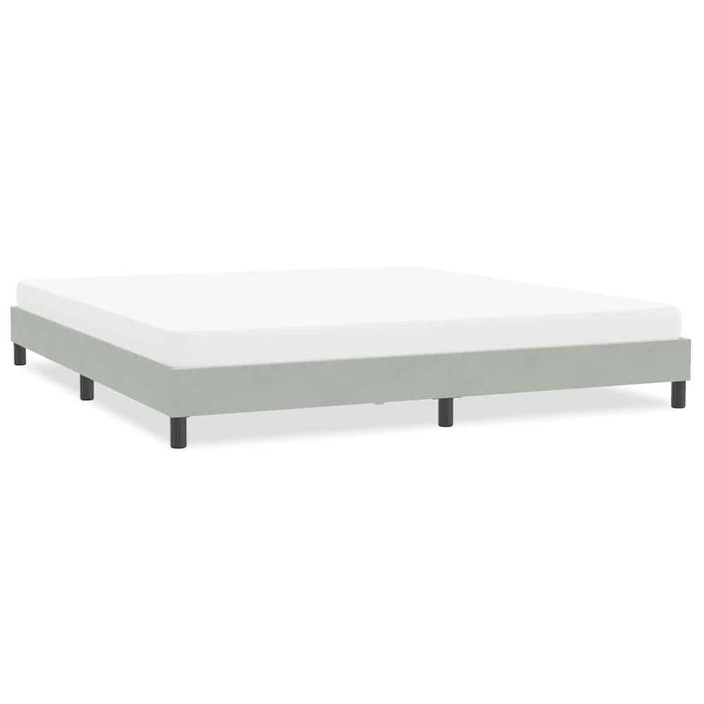 Bettgestell Samt Hellgrau 200x220 cm