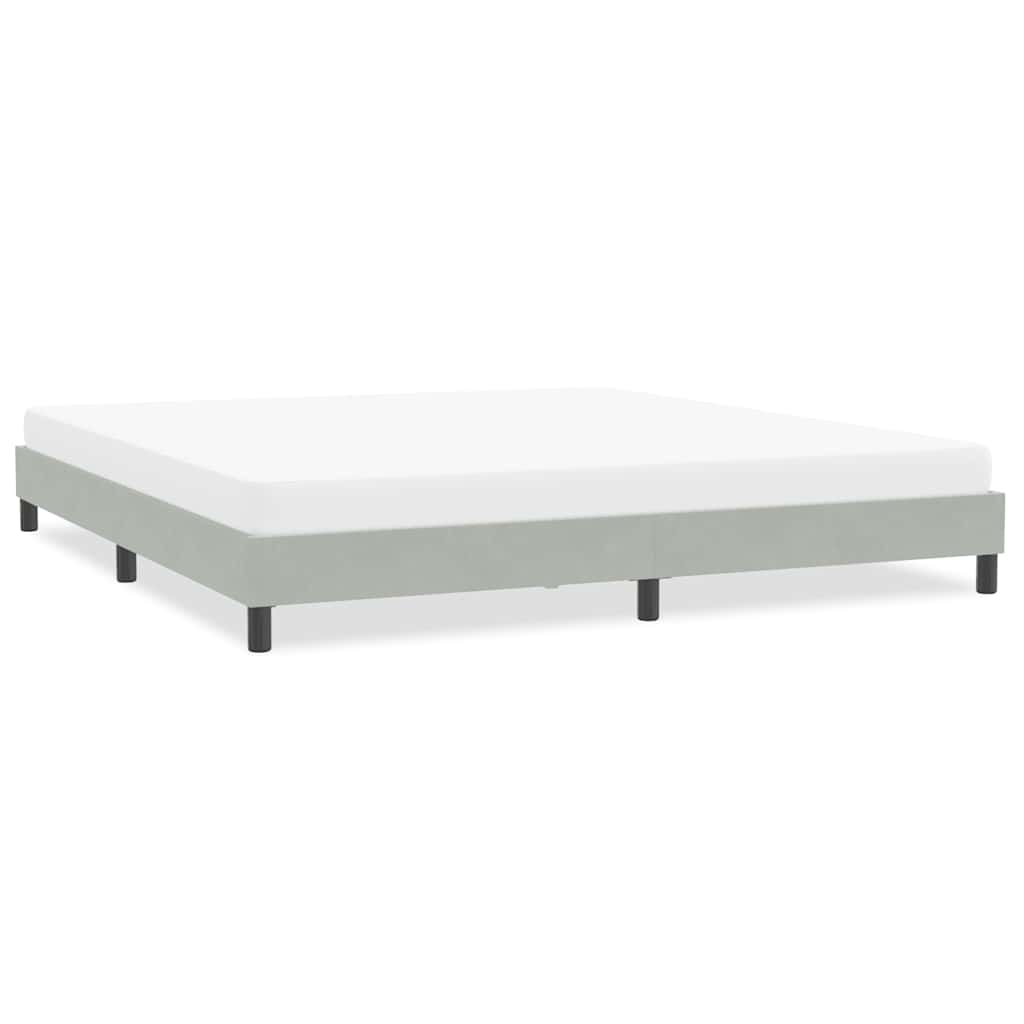 Bettgestell Samt Hellgrau 200x220 cm