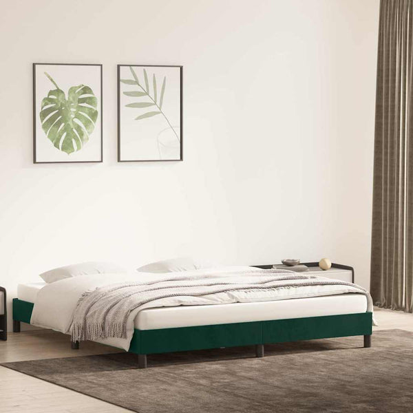 Bettgestell Dunkelgrün 200x220 cm Samt
