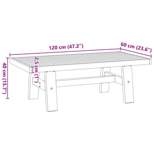vidaXL Table basse NOAIN pieds en A 120x60x40 cm Pin massif