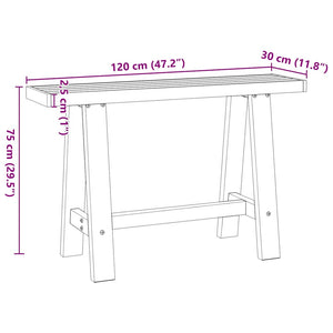 Kiefer Massivholz Konsolentisch 120 cm
