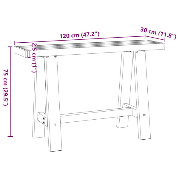 Kiefer Massivholz Konsolentisch 120 cm