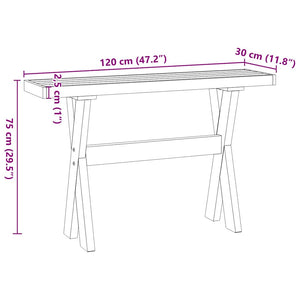 Kiefer Massivholz Konsolentisch 120cm