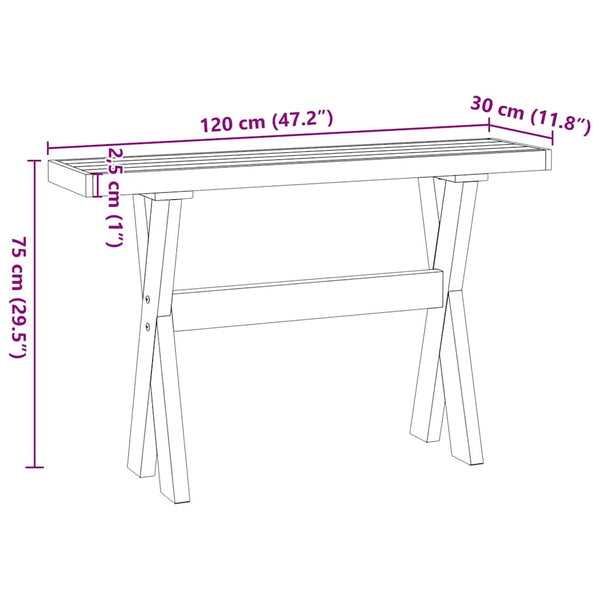 Kiefer Massivholz Konsolentisch 120cm
