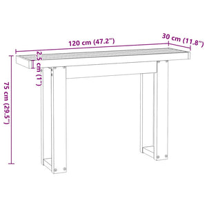 vidaXL Console NOAIN Pieds en U 120x30x75 cm Bois de pin massif