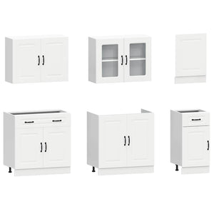 7-tlg Küchenschrank Set Weiß