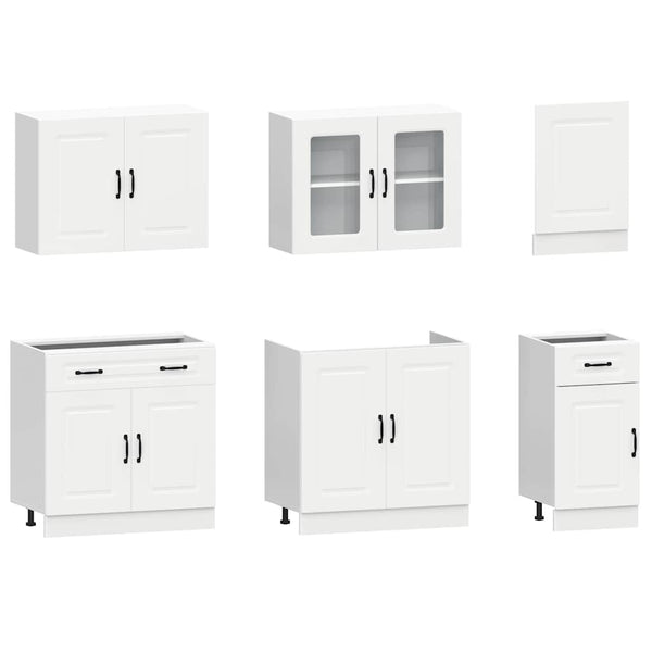 7-tlg Küchenschrank Set Weiß