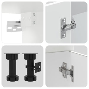 7-tlg Küchenschrank Set Weiß