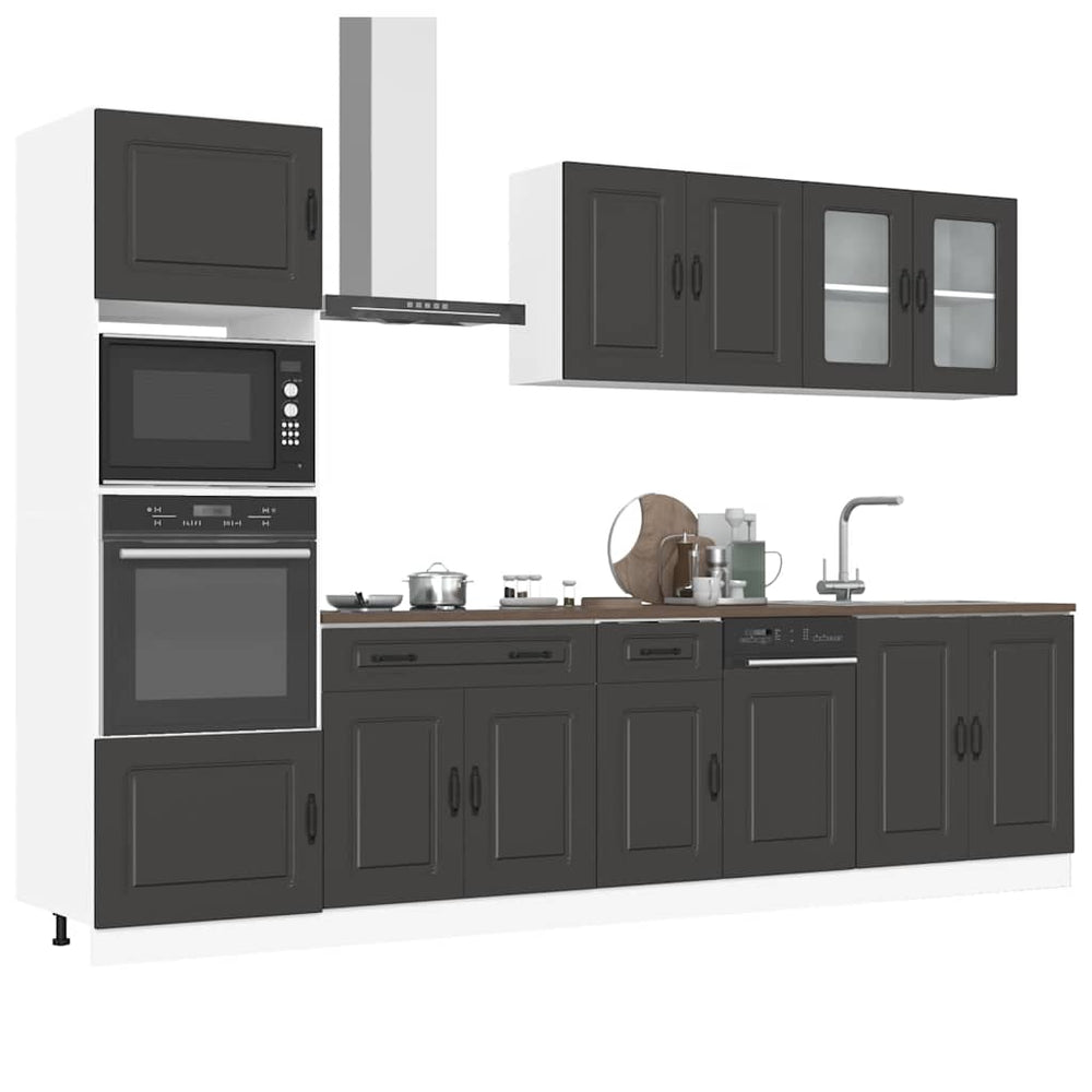 7-tlg Küchenschrank-Set Schwarz