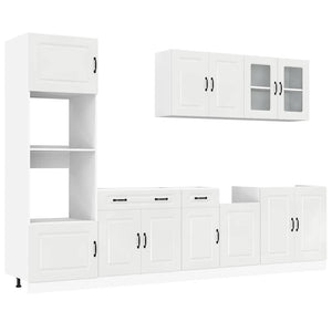 7-teiliges Küchenschrank-Set Hochglanz Weiß