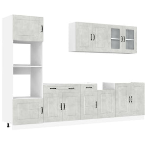 7-teiliges Küchenschrank-Set Betongrau