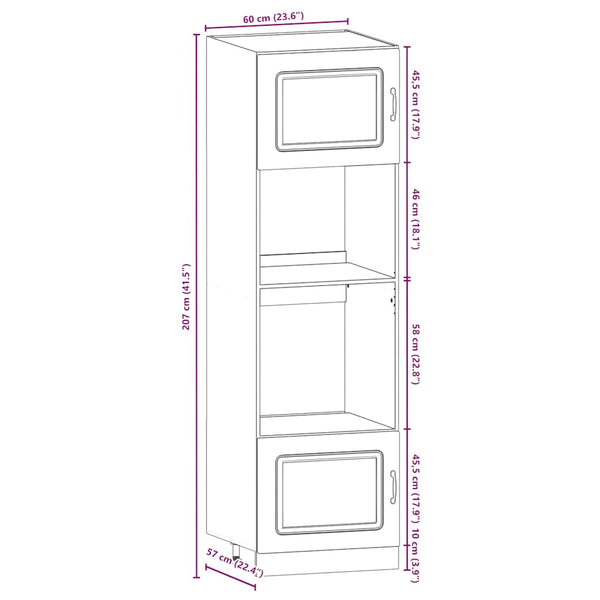 7-teiliges Küchenschrank-Set Betongrau