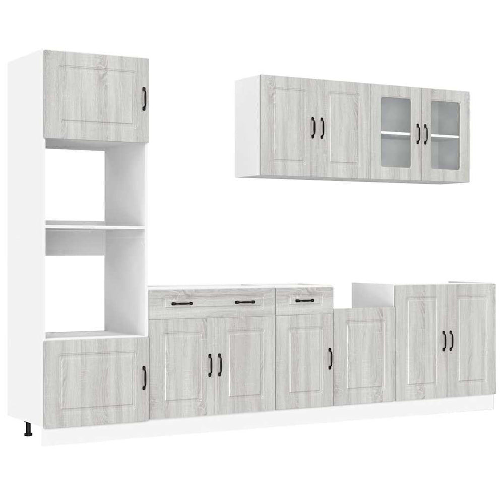7-teiliges Küchenschrank-Set Grau Sonoma
