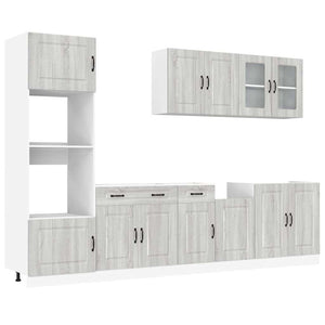 7-teiliges Küchenschrank-Set Grau Sonoma