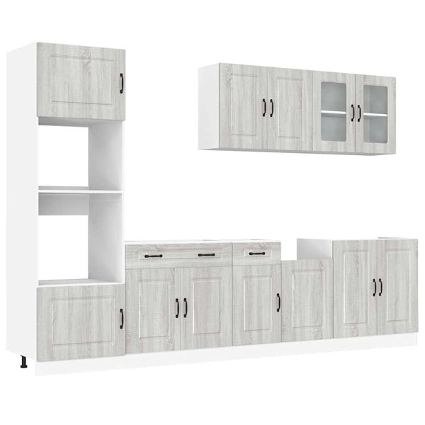 7-teiliges Küchenschrank-Set Grau Sonoma