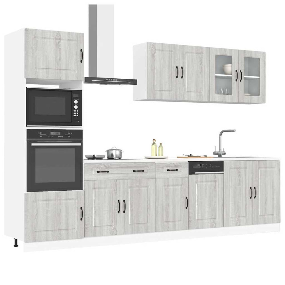 7-teiliges Küchenschrank-Set Grau Sonoma