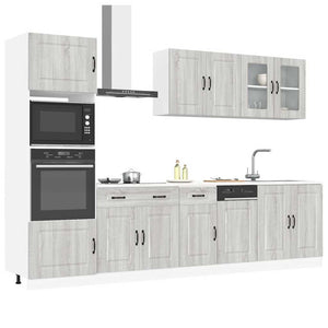 7-teiliges Küchenschrank-Set Grau Sonoma