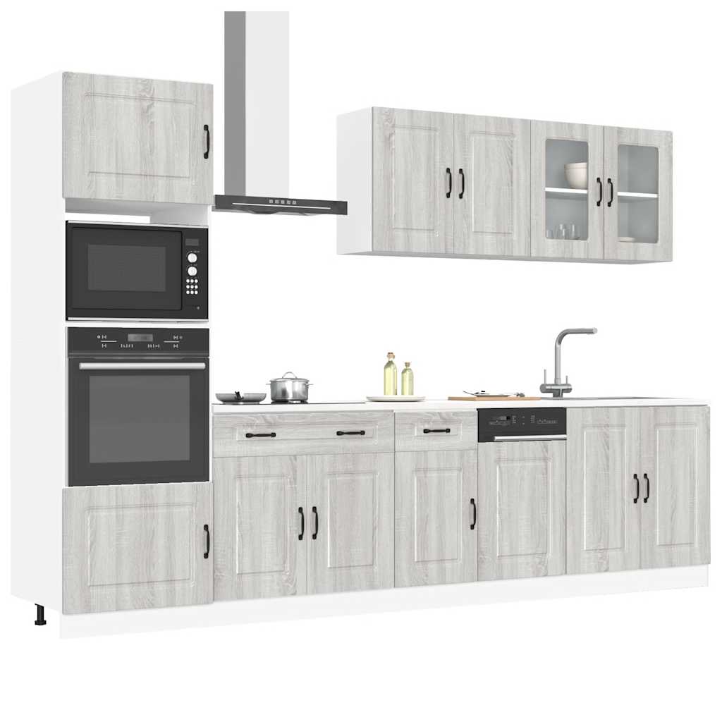 7-teiliges Küchenschrank-Set Grau Sonoma