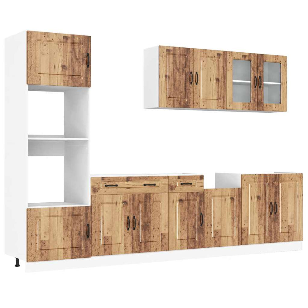 7-tlg Küchenschrank-Set Altholz-Optik