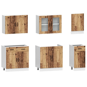 7-tlg Küchenschrank-Set Altholz-Optik