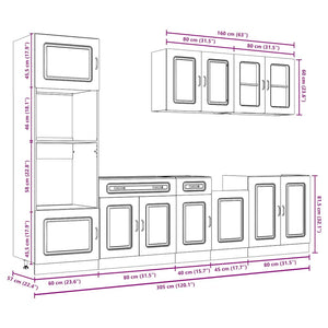 7-teiliges Küchenschrank-Set Artisan-Eiche