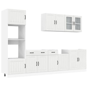 7-tlg. Küchenschrank-Set Hochglanz Weiß