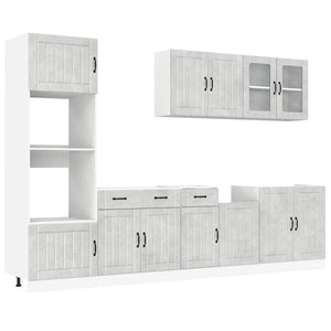7-tlg Küchenschrank Set Betongrau