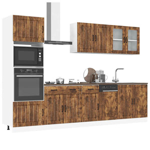 7-tlg. Küchenschrank-Set Räuchereiche