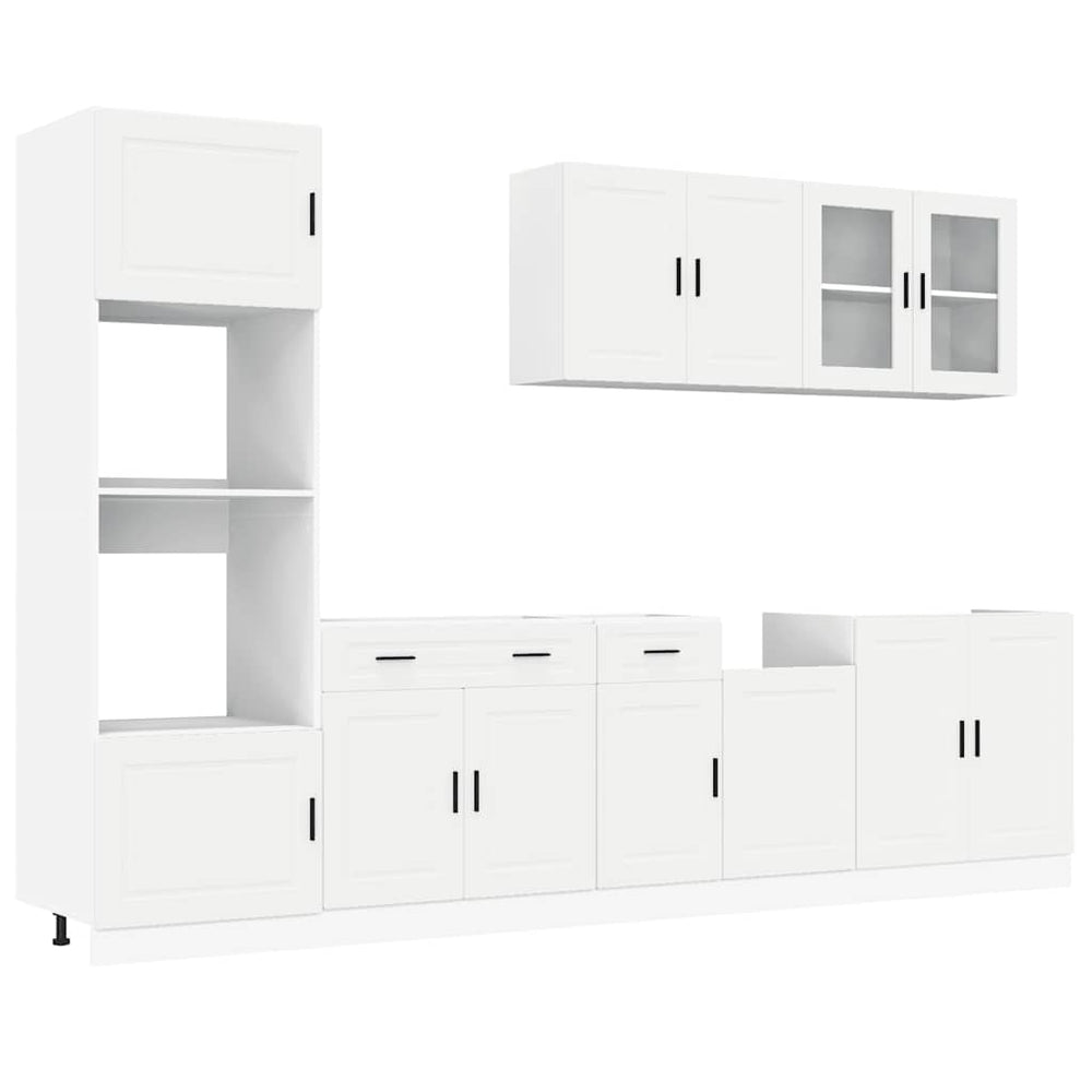 7-tlg Küchenschrank Set Weiß