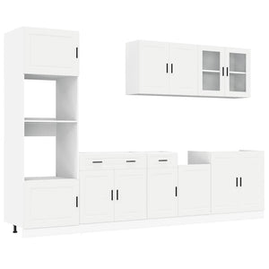 7-tlg Küchenschrank Set Weiß