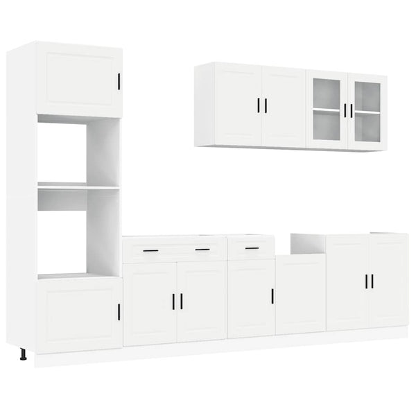 7-tlg Küchenschrank Set Weiß