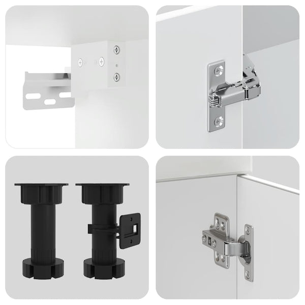 7-tlg Küchenschrank Set Weiß
