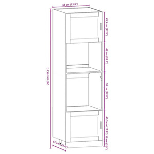 7-tlg Küchenschrank Set Braun Eiche