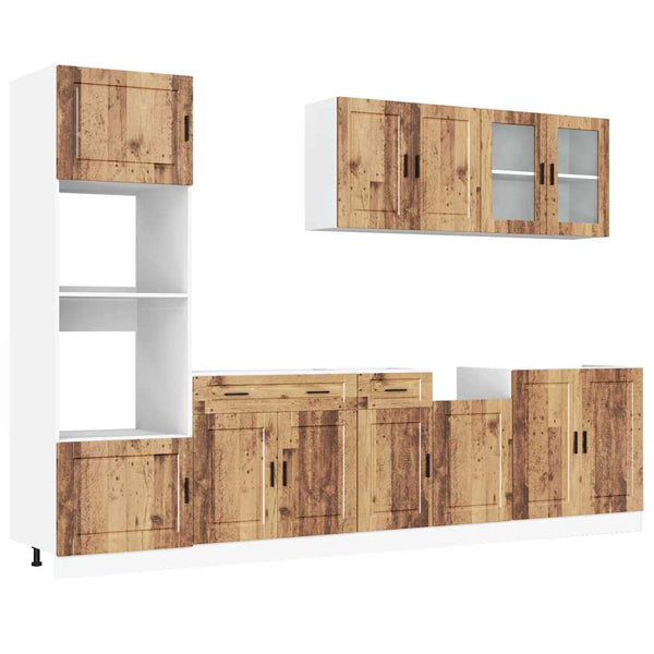 vidaXL Ensemble de meubles de cuisine 7 pcs Porto aspect bois de récupération bois d'ingénierie