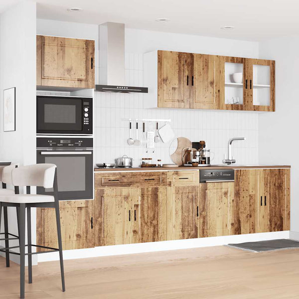 vidaXL Ensemble de meubles de cuisine 7 pcs Porto aspect bois de récupération bois d'ingénierie