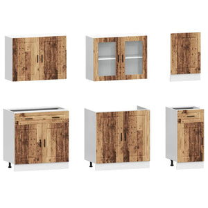 vidaXL Ensemble de meubles de cuisine 7 pcs Porto aspect bois de récupération bois d'ingénierie